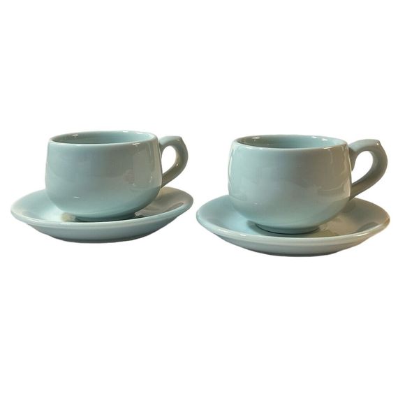 Vintage Celadon Light Blue Tea Cup and Saucer Set - Picture 3 of 10